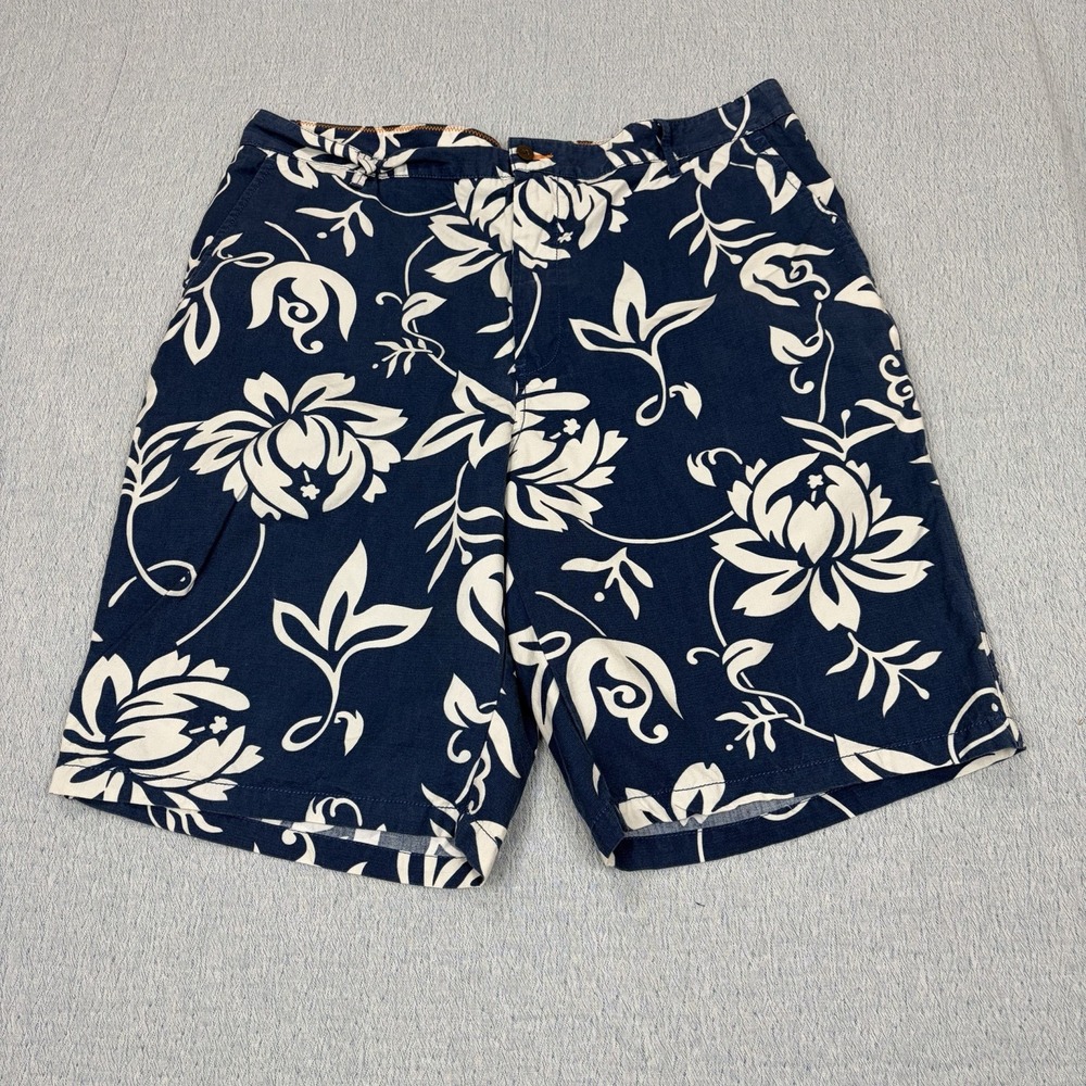 Reyn Spooner Men's Floral Hawaiian Casual‎ Shorts-Blue-Size 38